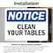 Signmission Clean Your Tables, 7 in W x Rectangle, Vinyl Decal OS-2PACK-NS-D-57-L-10642 - alternate 4